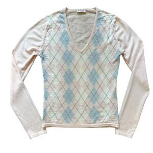 Pringle of Scotland Argyle Sweater–100% Extra Fine Merino Wool, Made in Portugal